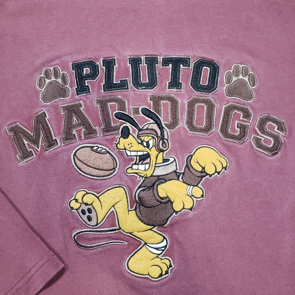 Disneyland Resort Shirt Mens XL Red Pluto Mad-Dogs All Century Football